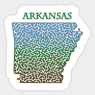 Arkansas State Outline Colorful Maze & Labyrinth Sticker